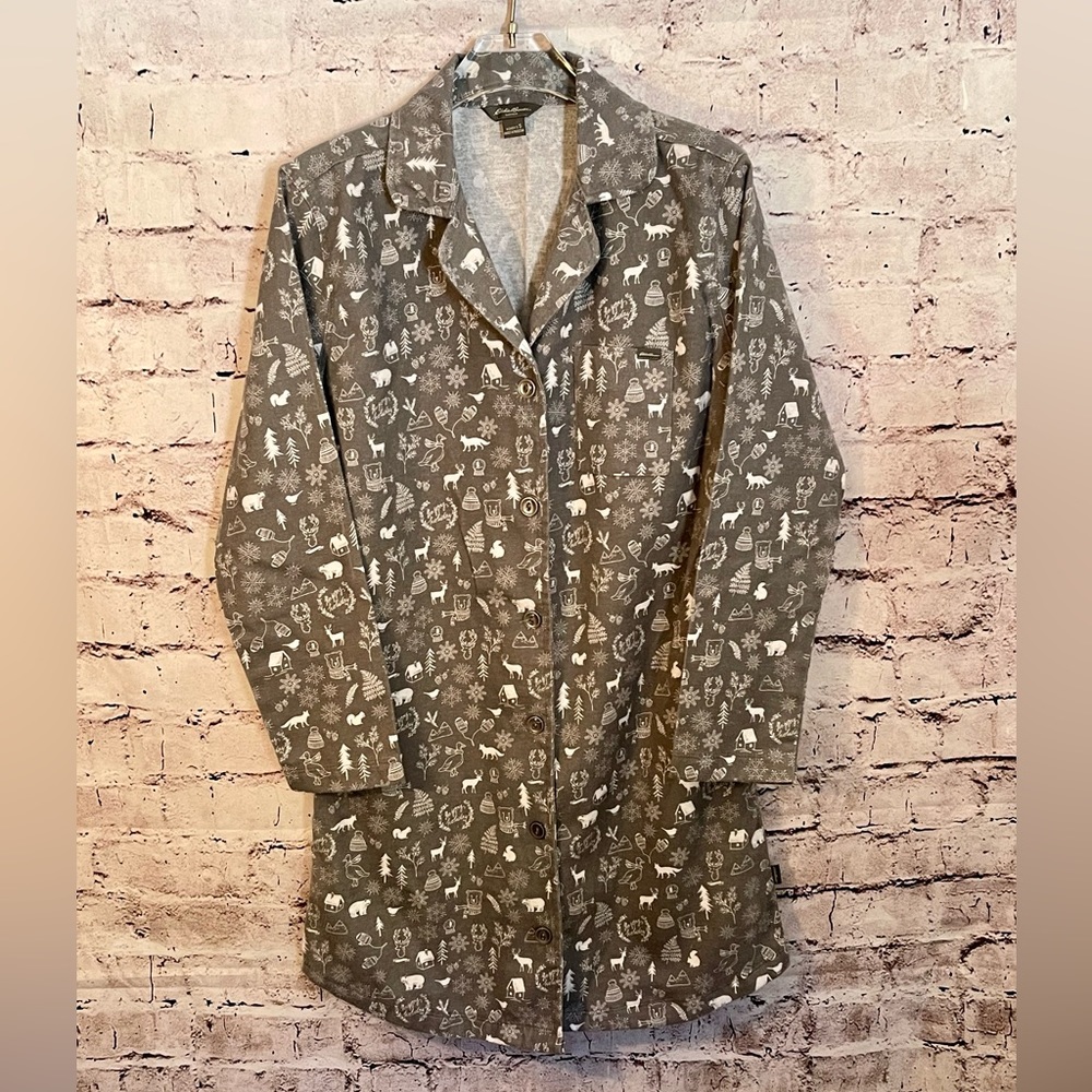 Eddie Bauer Cozy Holiday Night Gown / Sleep Shirt Size Small (C-36)